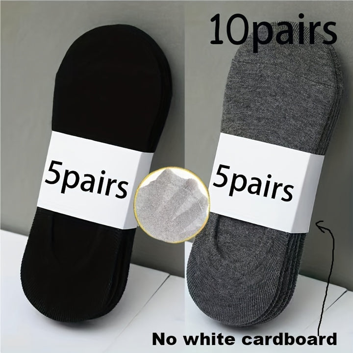 3/5/10 Pairs Men's Cotton Blend Plain Color Breathable Sweat Resistant Anti-odor No Show Socks