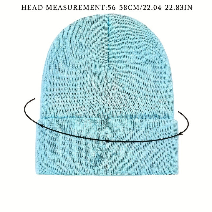 Trendy Candy Color Basic Beanie Simple Casual Knit Hats Elastic Coldproof Skull Cap Cuffed Beanies For Women Men Autumn & Winter