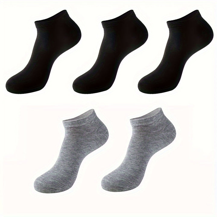 3/5/10 Pairs Men's Cotton Blend Plain Color Breathable Sweat Resistant Anti-odor No Show Socks