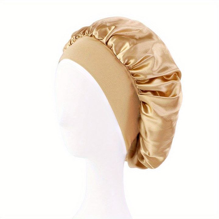 Elastic Band Satin Bonnet - Silky, Extra Large, For Night, Bath, Brimmed Hat, Soft and Comfortable