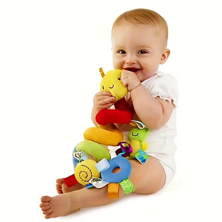 Kids Car Seat Toys For Baby Spiral Stroller Newborn Toys, Plush Hanging Baby Rattle Sensory Toys For Crib Moving Bassinet For Boys Girls Ideal Gift