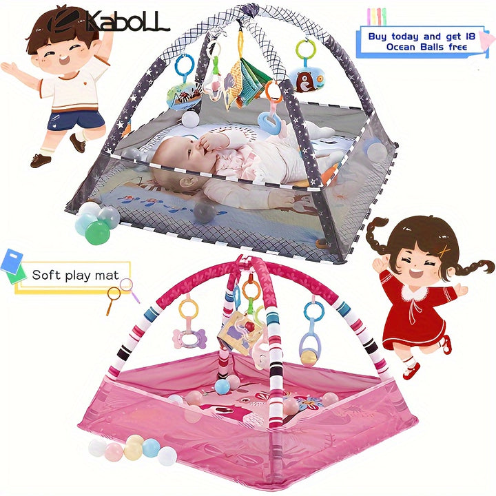 18-in-1 Fun for Little Explorers!
This baby activity gym set includes a soft crawling mat, ball pit, safety fence, and sensory toys—designed to support movement, coordination, and early learning. Perfect for newborns and toddlers.👶