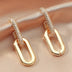 / Silvery Dangle Earrings With Shiny Zircon Decor Elegant Minimalist Style Copper Plated Jewelry Daily Casual