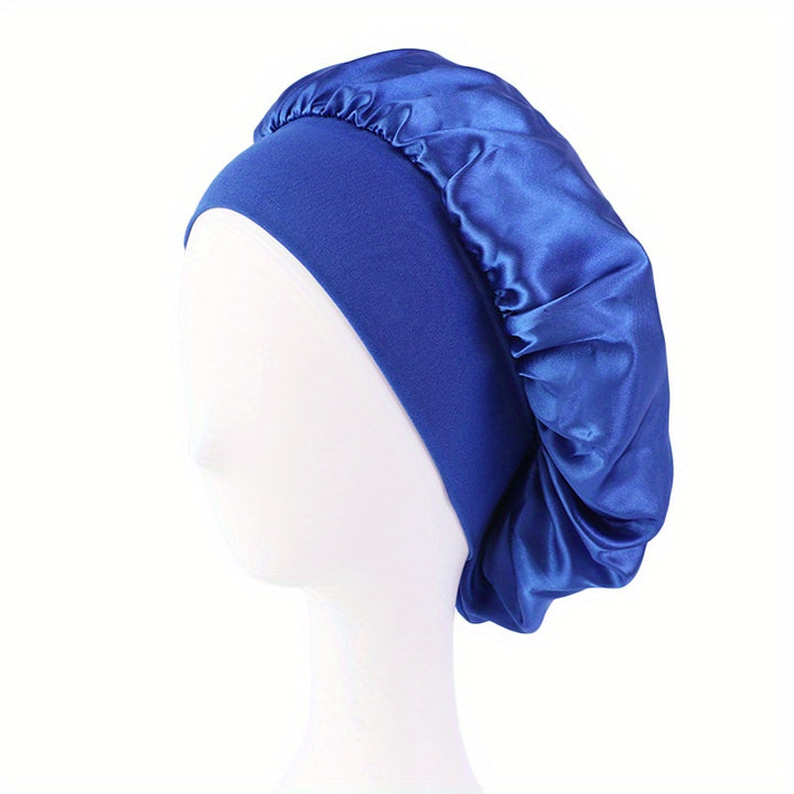 Elastic Band Satin Bonnet - Silky, Extra Large, For Night, Bath, Brimmed Hat, Soft and Comfortable