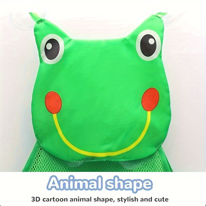 1Pc/2pcs Kawaii Animal Design Mesh Toys Storage Hanging Bag, Versatile Bathroom Wall Mounted Organizer