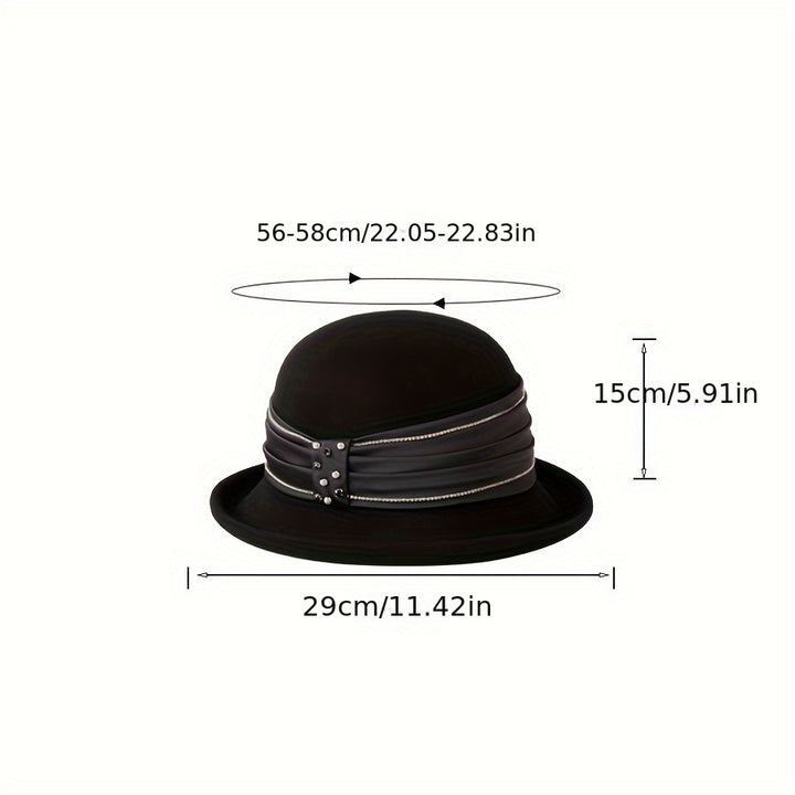 French Style Wool Bucket Hat Elegant Lightweight Warm Basin Hats Classic Coldproof Fisherman Cap For Women Autumn & Winter