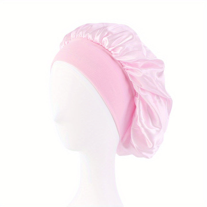 Elastic Band Satin Bonnet - Silky, Extra Large, For Night, Bath, Brimmed Hat, Soft and Comfortable