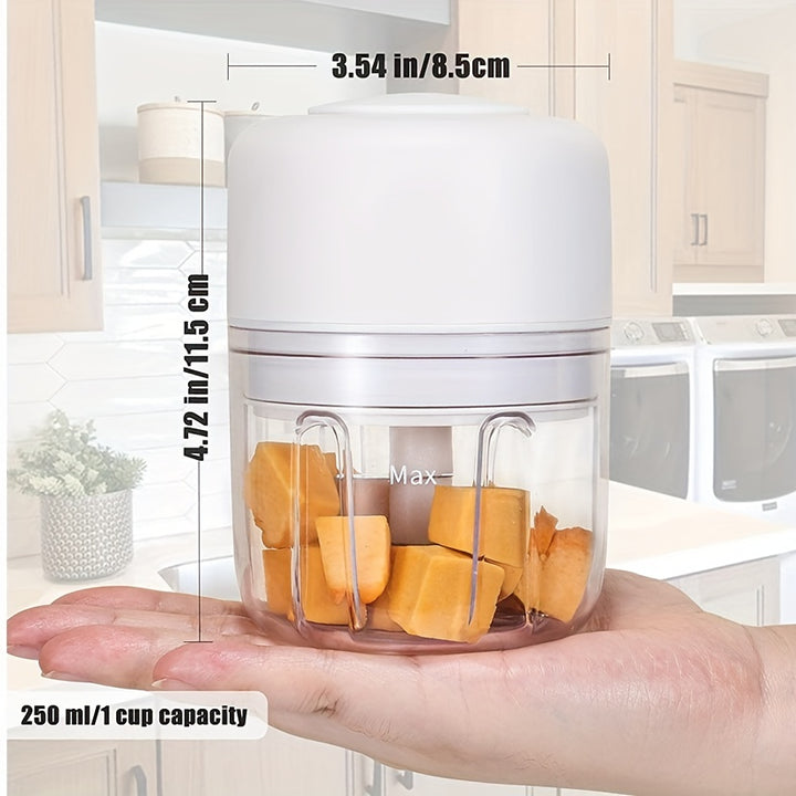 1pc Electric Mini Food Chopper - Portable, Rechargeable & Multi-Functional Processor - Compact Onion Mincer, Vegetable & Meat Grinder for Pepper, Seasoning, Nuts - USB Charging, Ideal for Kitchen & Travel