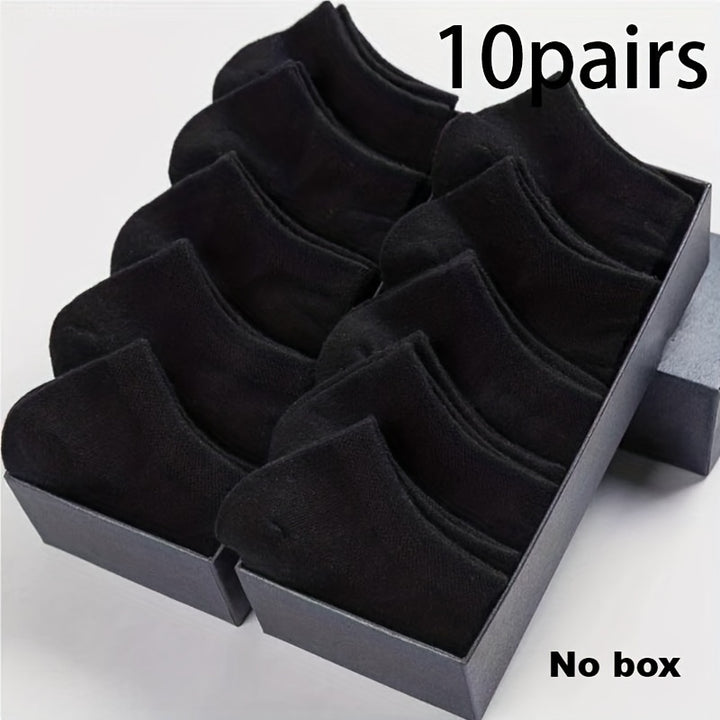 3/5/10 Pairs Men's Cotton Blend Plain Color Breathable Sweat Resistant Anti-odor No Show Socks
