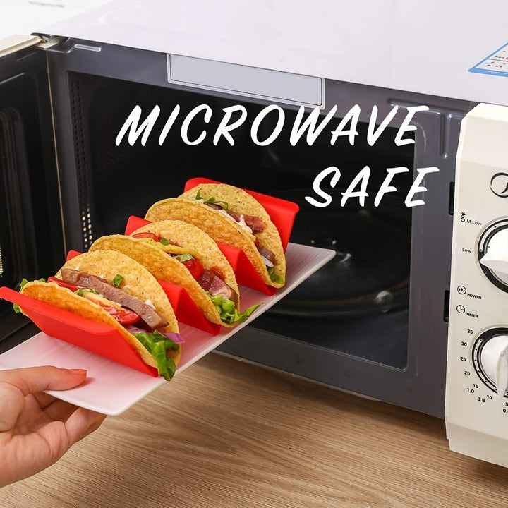 1pc/6pcs Colorful Taco Holder Stands - Premium Large Taco Tray Plates Holds Up To 3 Or 2 Tacos Each, PP Health Material Very Hard And Sturdy, Dishwasher & Microwave Safe