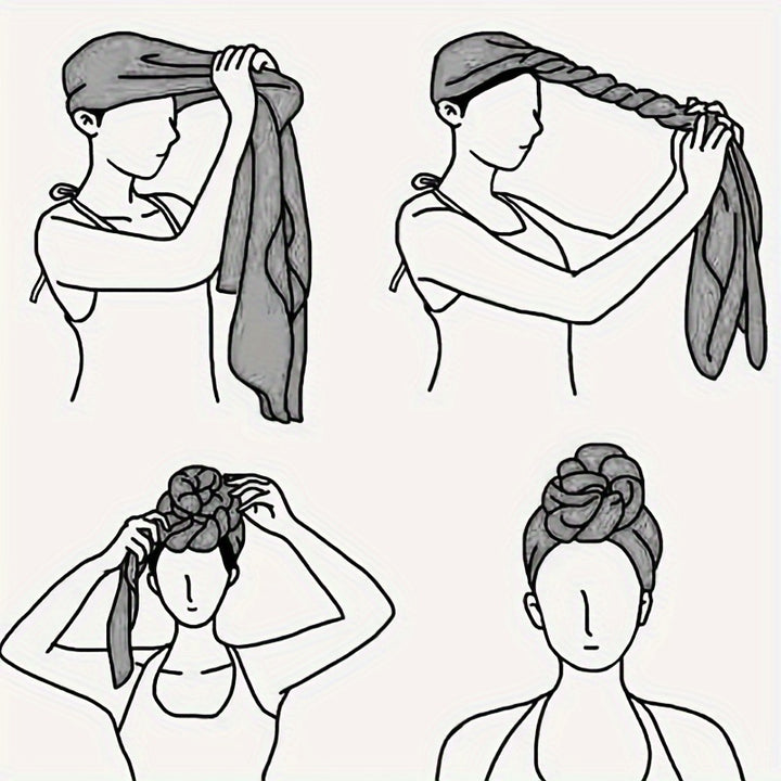 1pc/4pcs Ultra Soft Boho Pleated Head Wrap Turban Cap - Elegant Solid Color, Extra Long, Breathable Head Band Tie for Women
