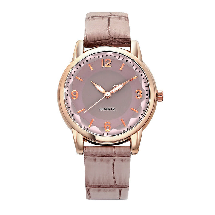 Elegant Women's Quartz Watch - Genuine Leather Strap, Water-Resistant, Versatile for All Occasions