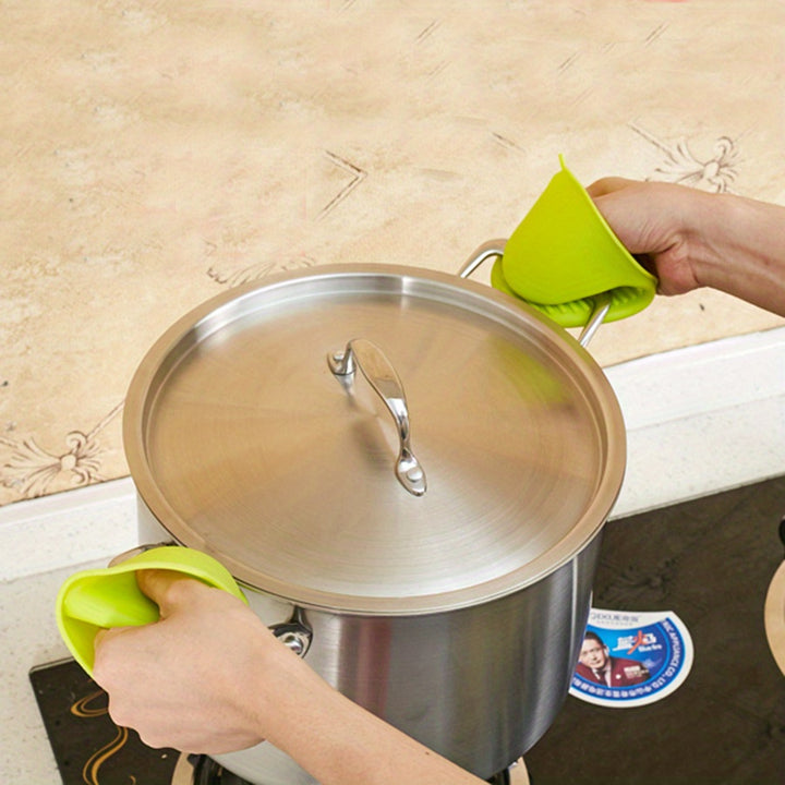2 Pack Silicone Oven Mitts Pot Holders Sets for Kitchen Heat Resistant Small Kitchen Mittens Rubber Air Fryer Mitts Mini Pot Pinch Grip for Cooking & Baking