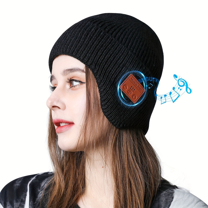 Snow Skiing Warm Wireless Beanie Hat Cold proof Music Earphone Ear Protector Woolen Hat
