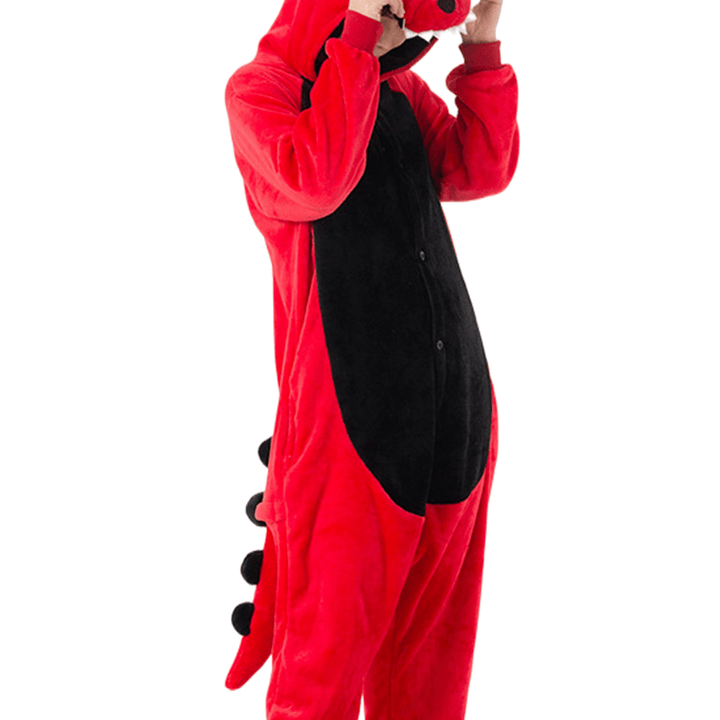 one piece Cozy Dinosaur Hooded Pajamas for Men and Women - Perfect for Parties and Cosplay