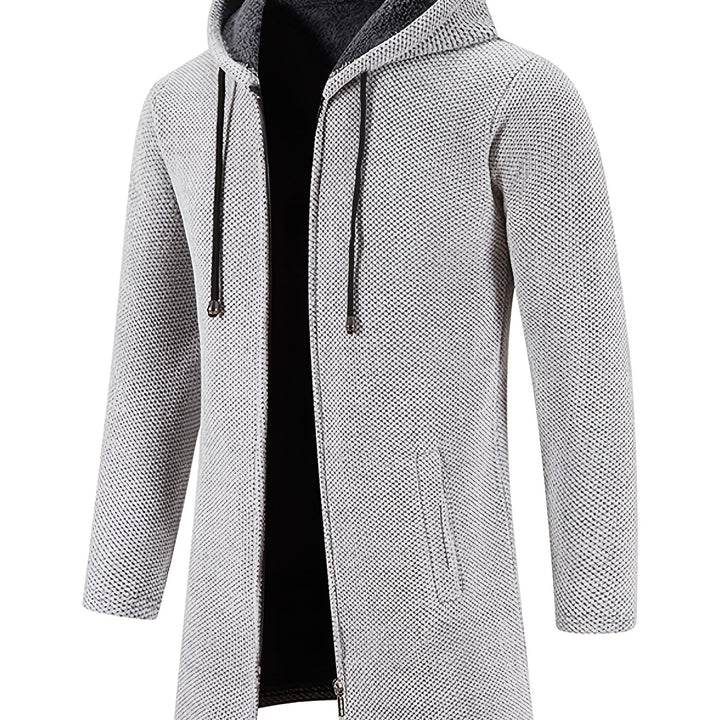Men's Autumn And Winter Plush Thick Warm Mid Length Hooded Cardigan Best Sellers