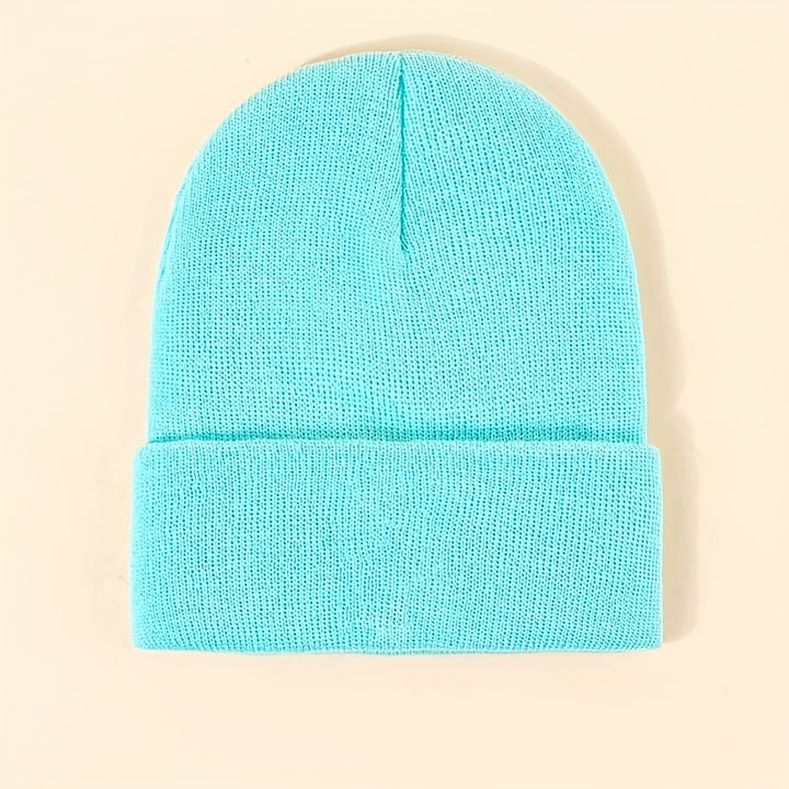 Trendy Candy Color Basic Beanie Simple Casual Knit Hats Elastic Coldproof Skull Cap Cuffed Beanies For Women Men Autumn & Winter