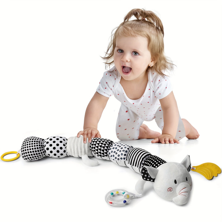 Baby Musical Stuffed Animal Toys for 0-3-6-12 Months, with Multi-Sensory Crinkle, Rattle And Textures, Infant Tummy Time Toys for Newborn, Baby Boy Girl Gifts, Purple for CATERPILLAR