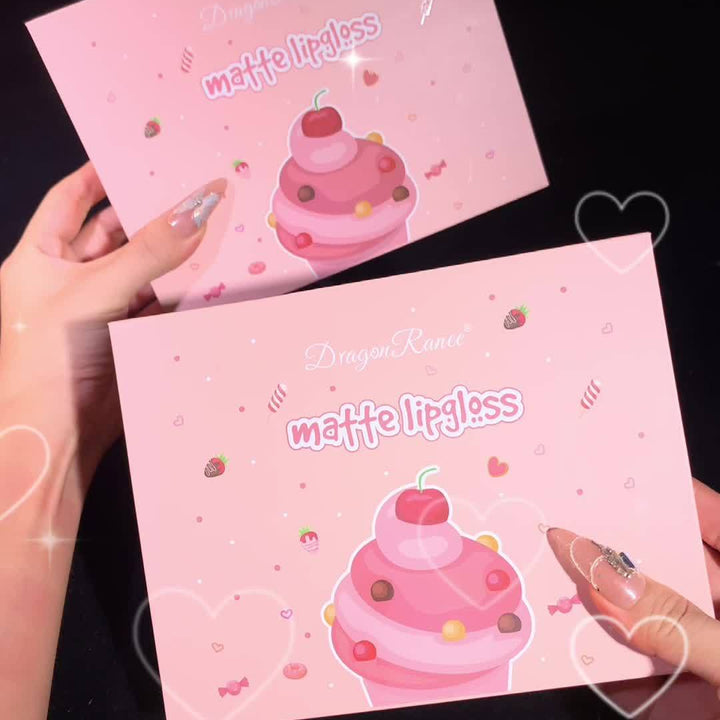 6 Pcs Lip Glaze Lipstick 6 Sets Non Stick Cup Nude Skin Color Lip Gloss Cute Set Box Long Lasting Non Stick Cup Does Not Fade Waterproof Lip Gloss Lipstick Gel, Valentine's Day Gifts For Women