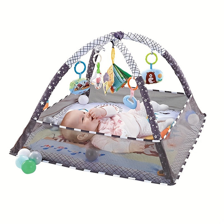 18-in-1 Fun for Little Explorers!
This baby activity gym set includes a soft crawling mat, ball pit, safety fence, and sensory toys—designed to support movement, coordination, and early learning. Perfect for newborns and toddlers.👶