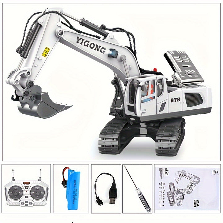 Realistic RC Excavator Action!
This 11-channel remote control excavator features a metal shovel, lights, and sound for an immersive construction play experience. Durable, powerful, and fun for kids who love digging machines! 🚧🚜🔊
