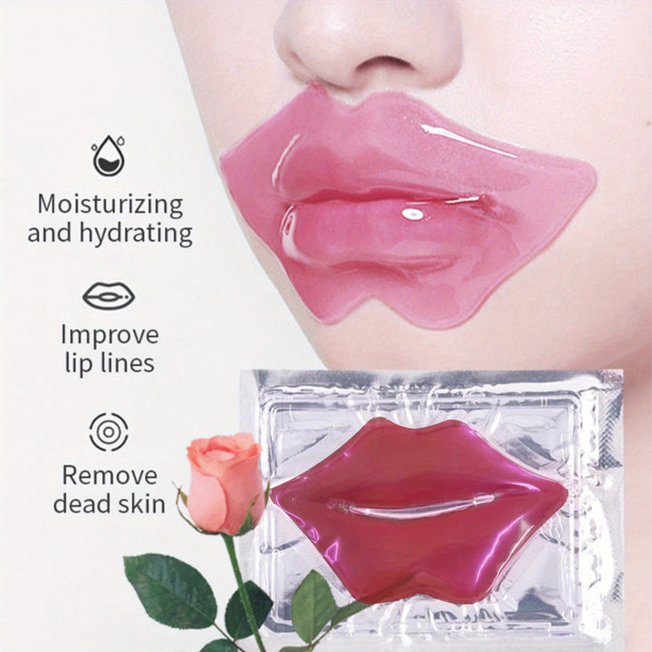 10Pcs Pink Crystal Lip Mask Patches, Hydrating And Moisturizing, Keep All-Day Moisture For Lip, Long-lasting Effect, The Lip Line, Great For Fight Chapped, Plump Lips
