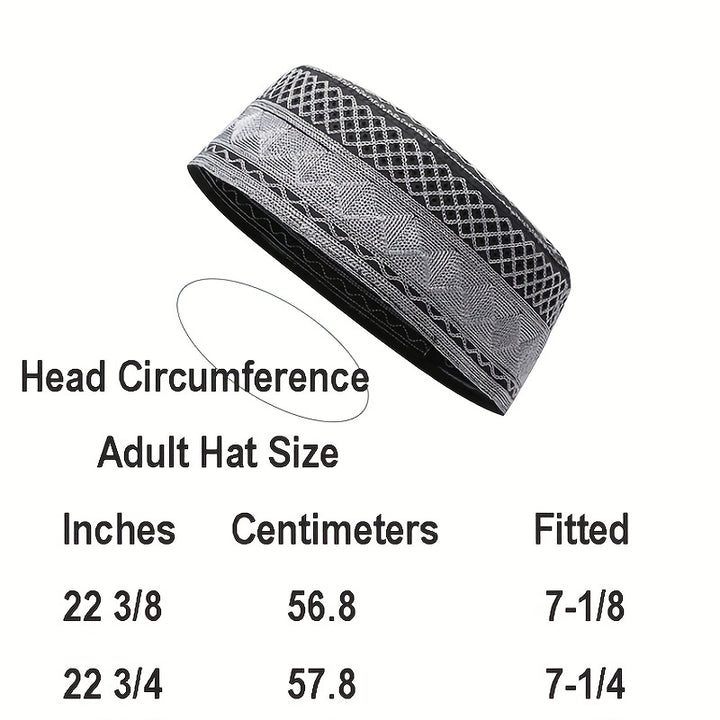 Muslim Kufi Hats, Comfortable Skull Caps, Taqiyah Prayer Hat, For Everyday Wear