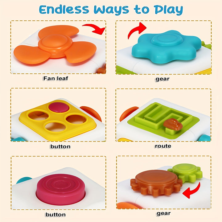 Activity Cube, Suitable For Children's Busy Cube, Baby Sensory Busy Travel Learning Toys, 6-in-1 Montessori Early Childhood Education Learning Toys, Autism Development Game Center-color Random