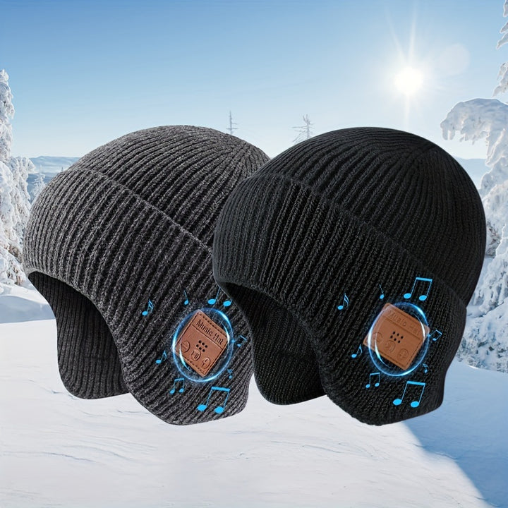 Snow Skiing Warm Wireless Beanie Hat Cold proof Music Earphone Ear Protector Woolen Hat