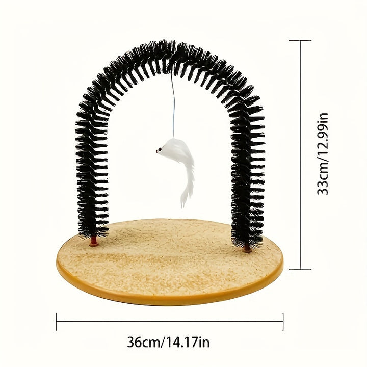 1pc Grooming Brushes And Tickle Toys That Cats Can't Resist - Cat Arch Self Groomer: Pamper Your Cat With Massages And Grooming Brushes!