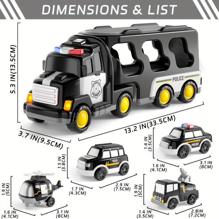 5-in-1 Action-Packed Fun!
This police truck toy set includes 5 vehicles with lights and sound—perfect for kids ages 3–8. Built for imaginative play and adventure, it’s a top gift for birthdays, Christmas, or any special occasion! 🚓🎉🚨
