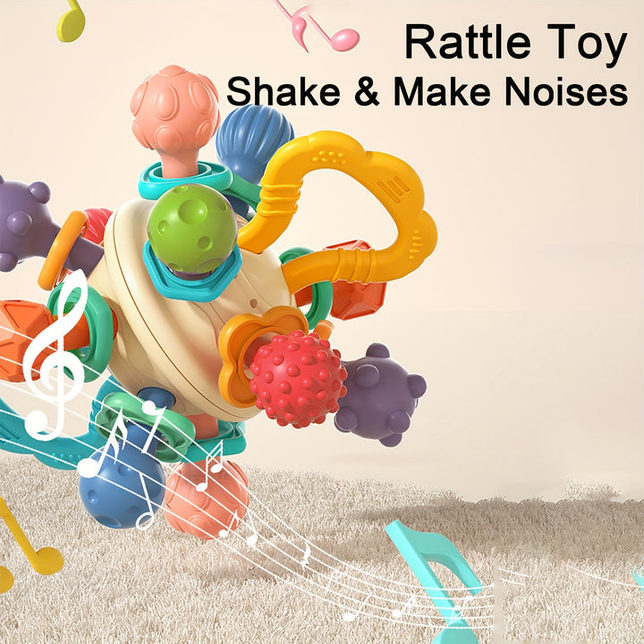 Learn, Soothe & Play – All in One!
This 2-in-1 Montessori baby toy combines sensory teething and gentle rattling to support early learning and development. Safe, fun, and perfect for boys and girls. An ideal gift for 1st birthdays, Christmas & more👶🎁