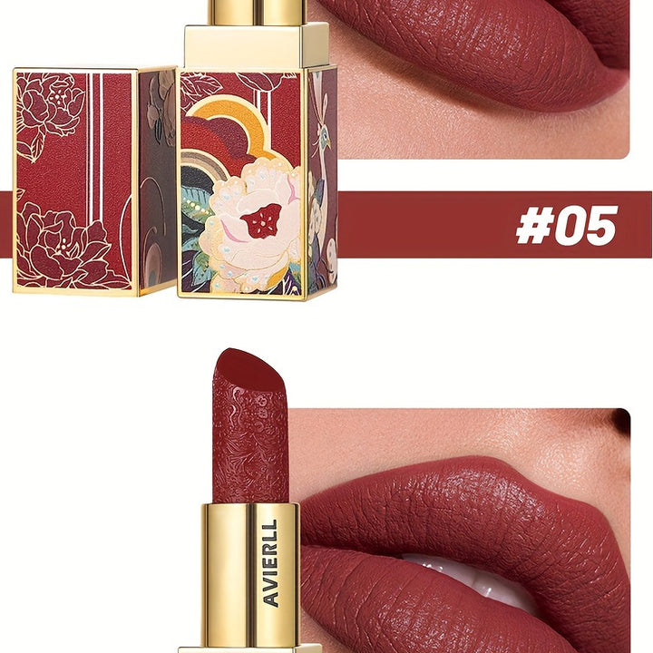 Enchanting Luxurious Matte Velvet Lip Collection - Hydrating, Long-Lasting, Seamless Finish - A Fashionable Chinese Traditional Printed Gift for Women, Perfect for Valentines Day & Lunar New Year Celebrations