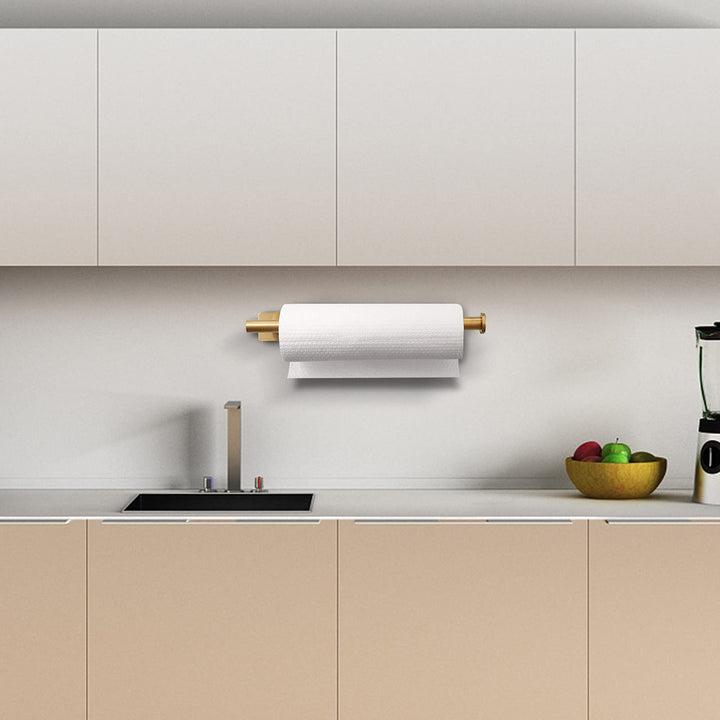 1pc Stainless Steel Self-Adhesive Paper Towel Holder - Space-Saving Wall Mount Design for Kitchen, Counter, Cabinet, and Bathroom - Easy Installation, Punch-Free, and Durable