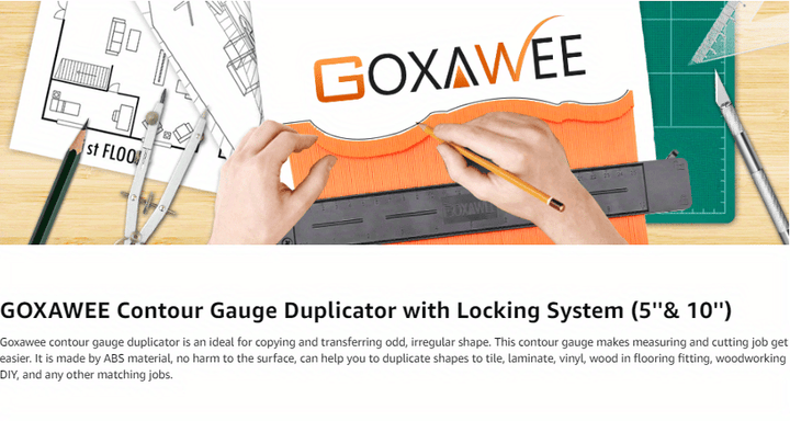 5Inch/10Inch GOXAWEE Precision Contour Gauge - Squares for Flooring, Construction, Carpenter, DIY Handyman - Adjustable Lock, Precise Irregular Shape Duplicator for Accurate Measurements