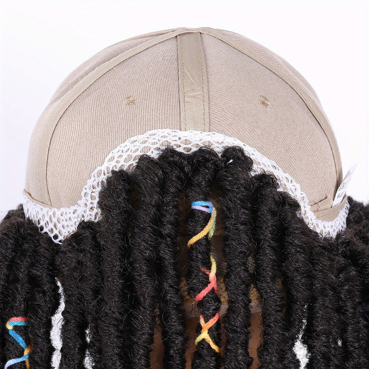 Hat Wigs 12 Inch Dreadlock Wigs With Black Baseball Cap Synthetic Fiber Dreads Hair Extensions With Hat Attatched For Women