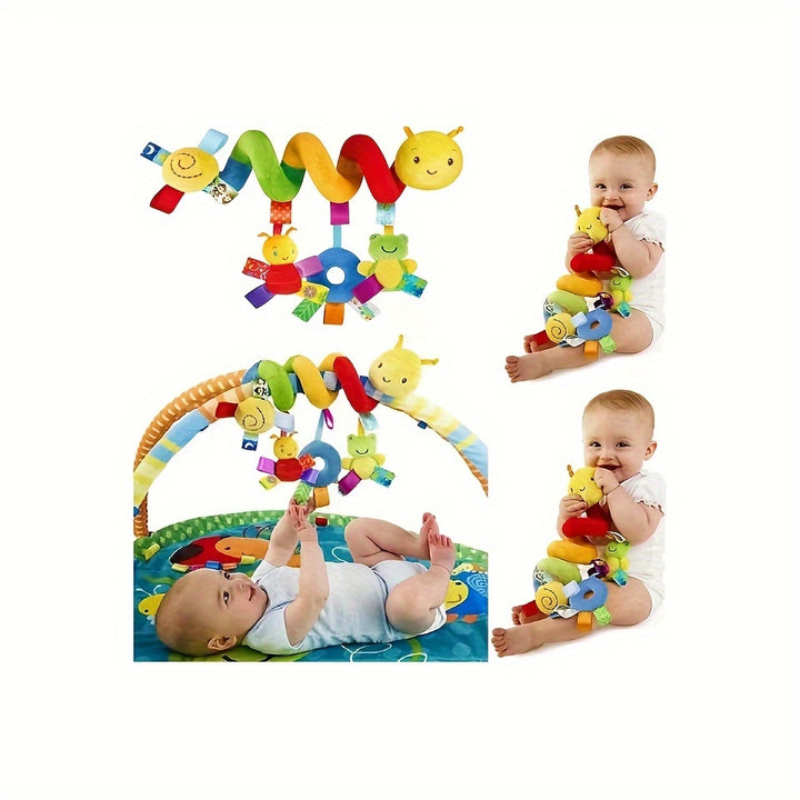 Kids Car Seat Toys For Baby Spiral Stroller Newborn Toys, Plush Hanging Baby Rattle Sensory Toys For Crib Moving Bassinet For Boys Girls Ideal Gift
