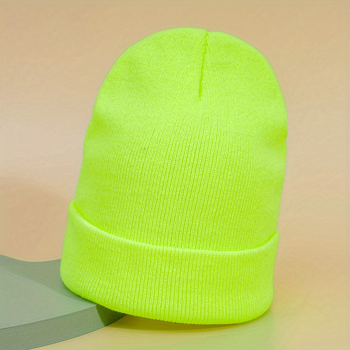 Trendy Candy Color Basic Beanie Simple Casual Knit Hats Elastic Coldproof Skull Cap Cuffed Beanies For Women Men Autumn & Winter