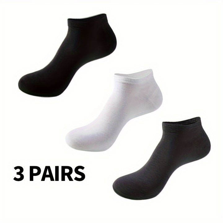 3/5/10 Pairs Men's Cotton Blend Plain Color Breathable Sweat Resistant Anti-odor No Show Socks