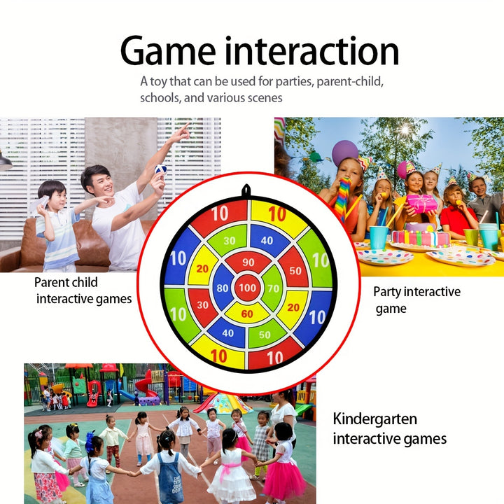 12pcs Sticky Ball Dart Plate Set, Indoor Outdoor Toys, Parent-child Interaction, Birthday Gift, Party Game Supplies