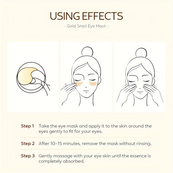 1 Box Snail Eye Mask, Eye Patch, Under Eye Patches For Puffy Eyes, Eye Masks For Dark Circles And Moisturizing