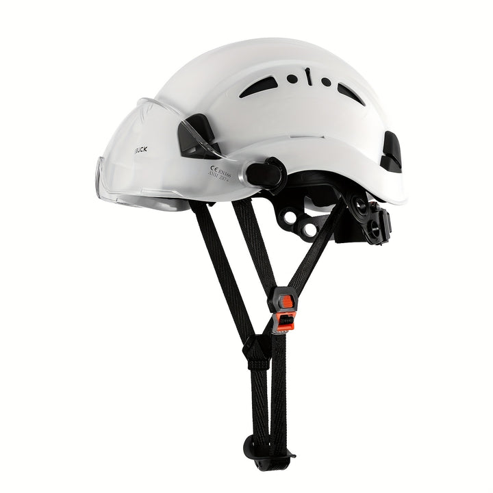 High-Quality ABS Construction Hard Hat with Goggles - Adjustable, Breathable Safety Helmet for Workers