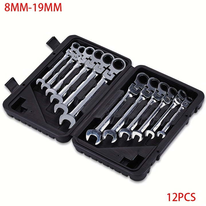 1pc/12pcs, Ratchet Wrench With Flexible Head, Dual-use Ratchet Tool Automotive Hand Tool Ratchet Wrench