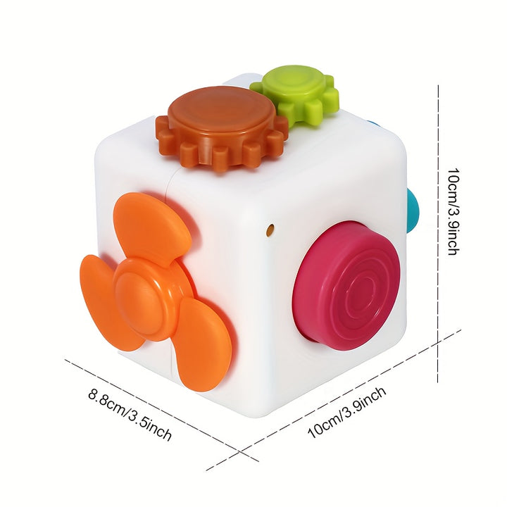 Activity Cube, Suitable For Children's Busy Cube, Baby Sensory Busy Travel Learning Toys, 6-in-1 Montessori Early Childhood Education Learning Toys, Autism Development Game Center-color Random