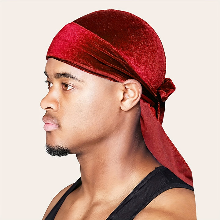 Velvet Durags for Men and Women - Soft and Comfortable Shower Cap with Long Tail and Wide Straps - Perfect for Protecting Hair and Styling - Bathroom Accessories