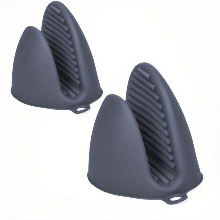 2 Pack Silicone Oven Mitts Pot Holders Sets for Kitchen Heat Resistant Small Kitchen Mittens Rubber Air Fryer Mitts Mini Pot Pinch Grip for Cooking & Baking
