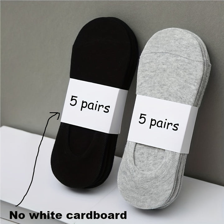 3/5/10 Pairs Men's Cotton Blend Plain Color Breathable Sweat Resistant Anti-odor No Show Socks