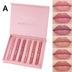 6 Pcs Lip Glaze Lipstick 6 Sets Non Stick Cup Nude Skin Color Lip Gloss Cute Set Box Long Lasting Non Stick Cup Does Not Fade Waterproof Lip Gloss Lipstick Gel, Valentine's Day Gifts For Women