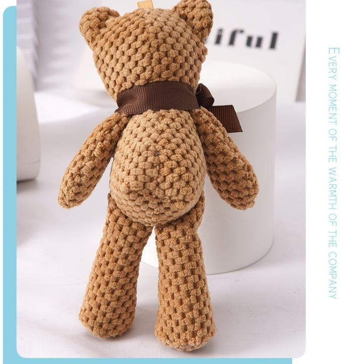 1pc 15cm/5.9in Bear Stuffed Plush Toys, Cute Dress Key Pendant, Dolls, Gifts, Birthday Wedding Party Decor easter gift Christmas, Halloween Gift