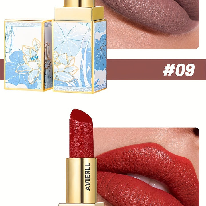 Enchanting Luxurious Matte Velvet Lip Collection - Hydrating, Long-Lasting, Seamless Finish - A Fashionable Chinese Traditional Printed Gift for Women, Perfect for Valentines Day & Lunar New Year Celebrations